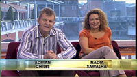 Adrian Chiles and Nadia Sawalha