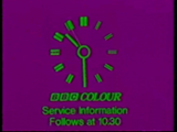 BBC Colour Service information follows at 10.30 Clock