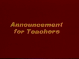 Announcement For Teachers